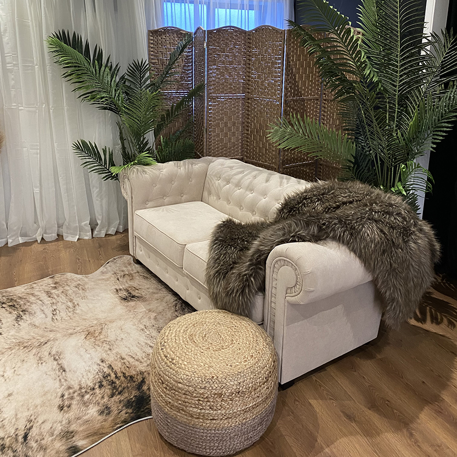 Makeup Products used at the Boudoir Photography Studio Boudoir Studio Sofa and blankets for luxury feel
