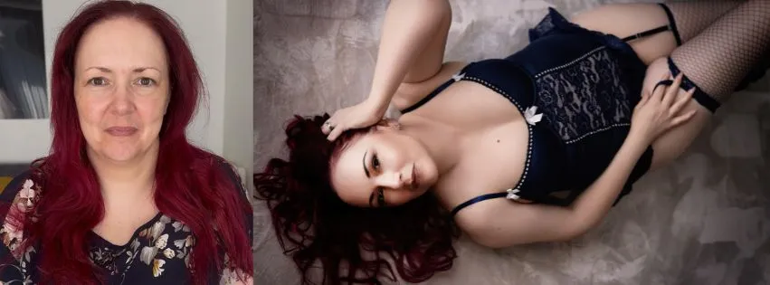 Elegant boudoir portrait of a womans transformation in natural window light