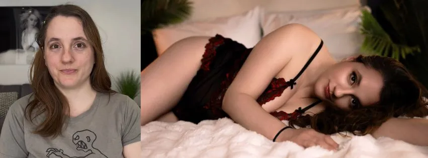 Beautiful transformation of a lady during her budoir photo shoot